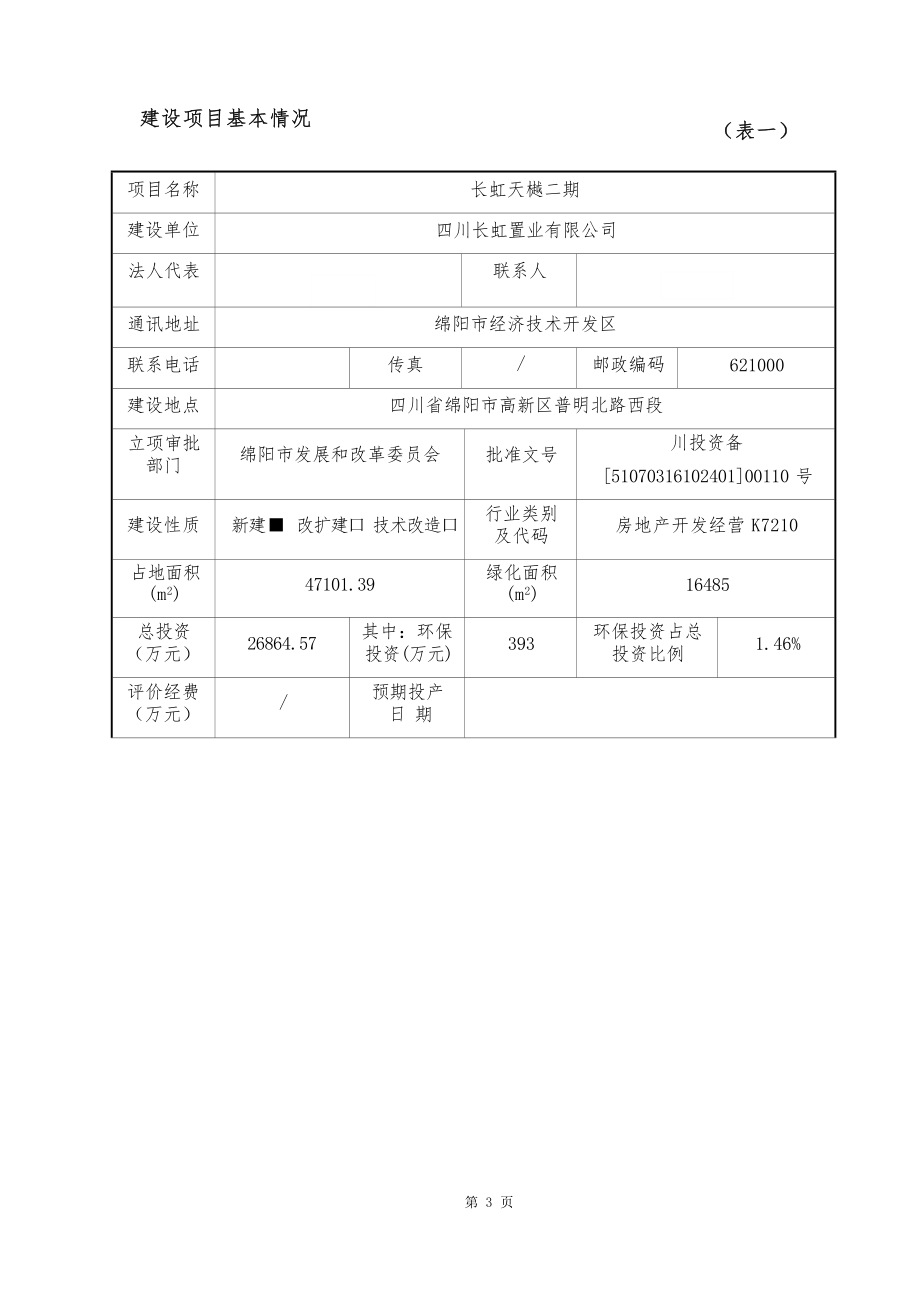 四川长虹置业有限公司长虹天樾二期项目环评报告.docx_第4页