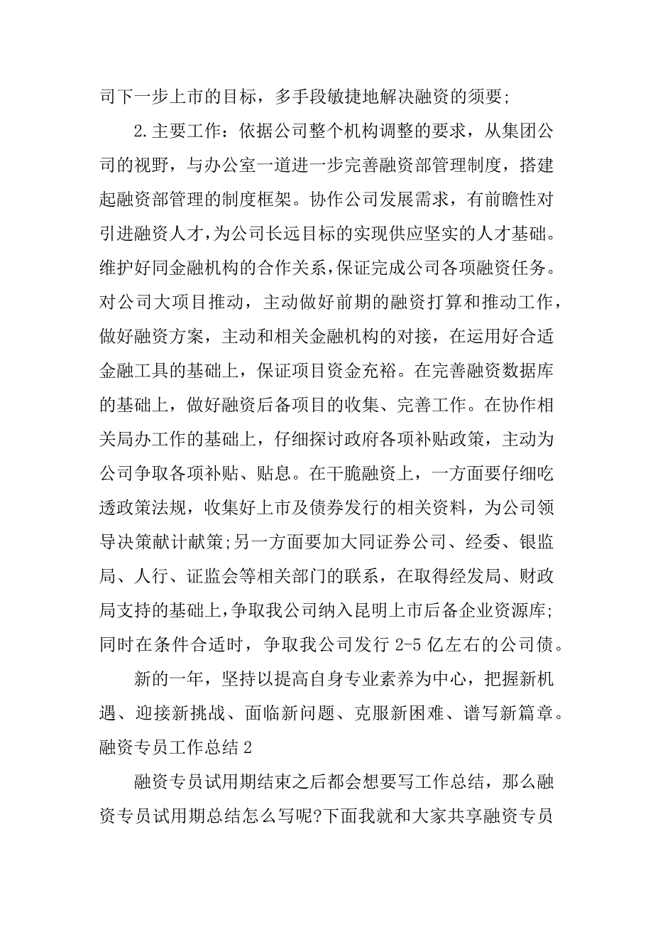 2023年融资专员工作总结_第3页