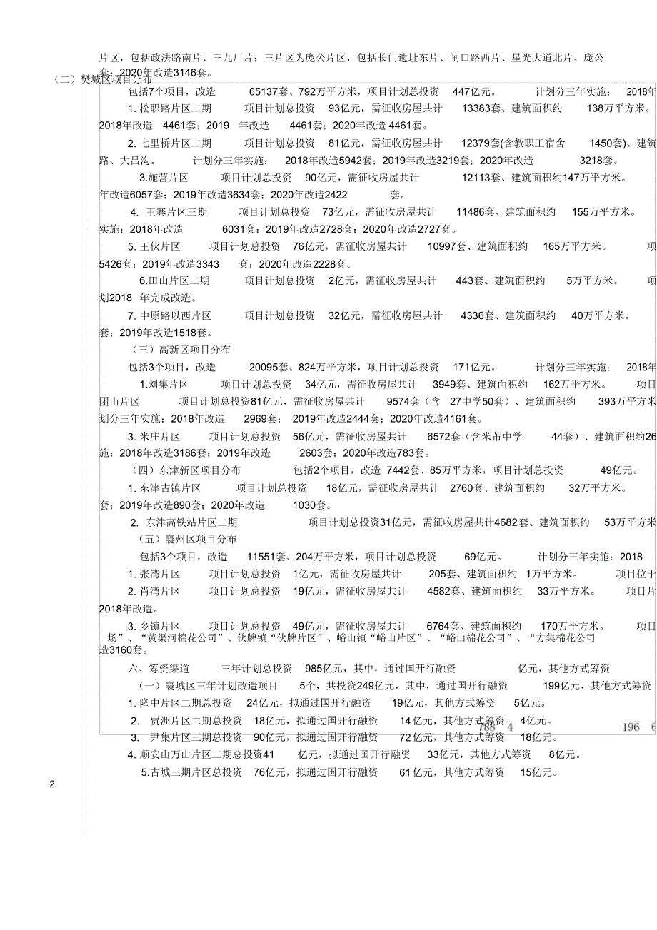 2018湖北襄阳市棚改计划_第2页