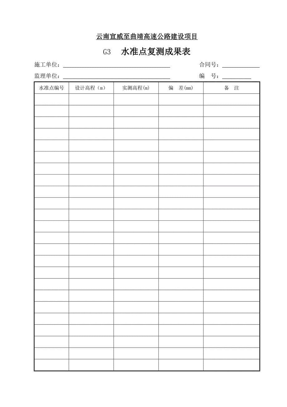 测量及其他用表G表样表Word_第5页