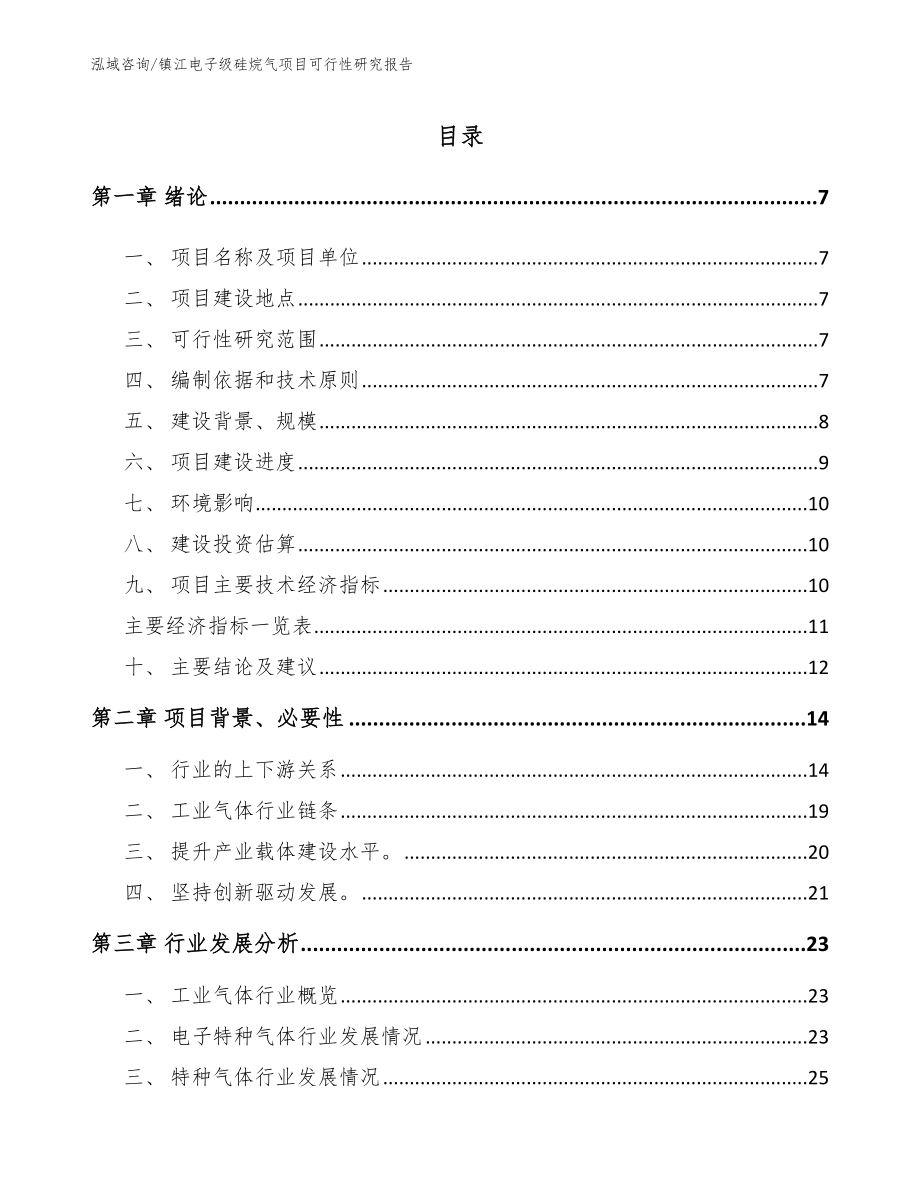 镇江电子级硅烷气项目可行性研究报告_模板范文_第1页