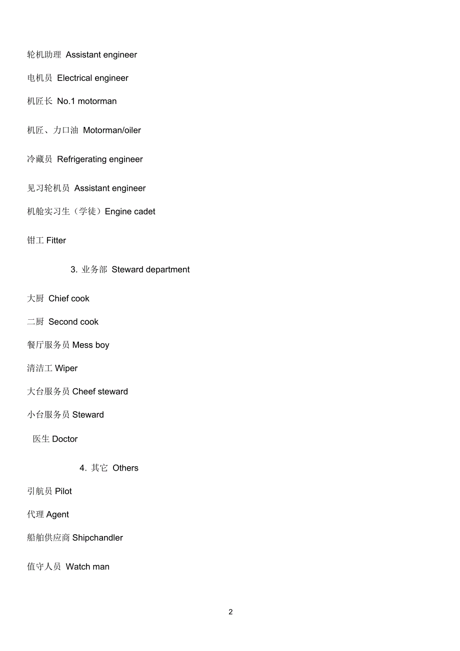 船员职务名称及英文缩写_第2页