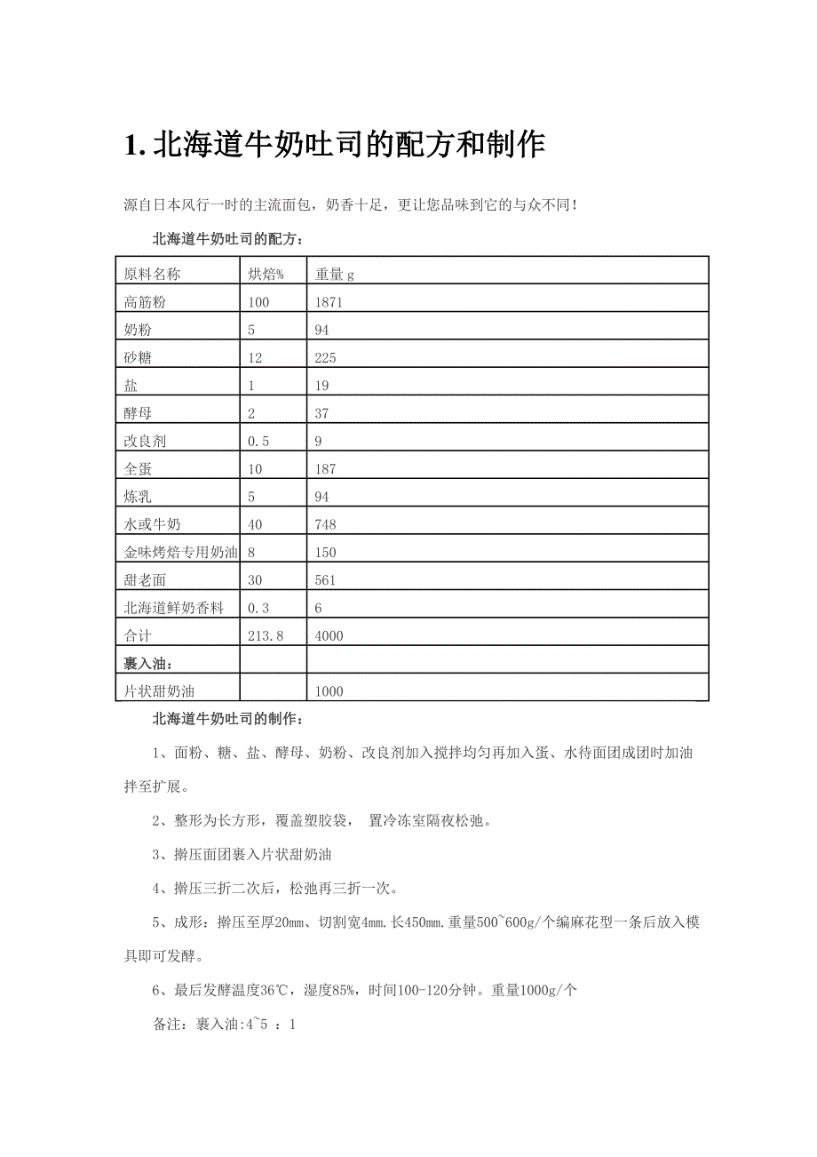 烘焙配方大全之30款吐司面包的烘焙制作方法_第1页