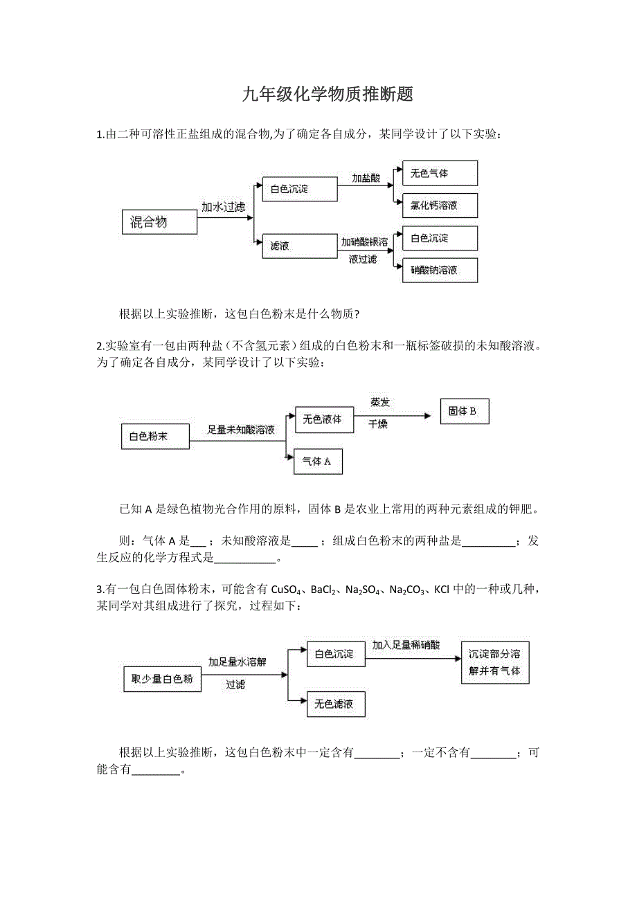 初中化学推断题集锦(含答案).doc_第1页