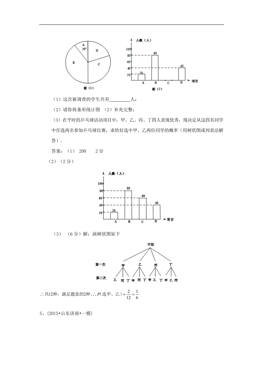 中考数学模拟试卷精选汇编：频数与频率_第4页