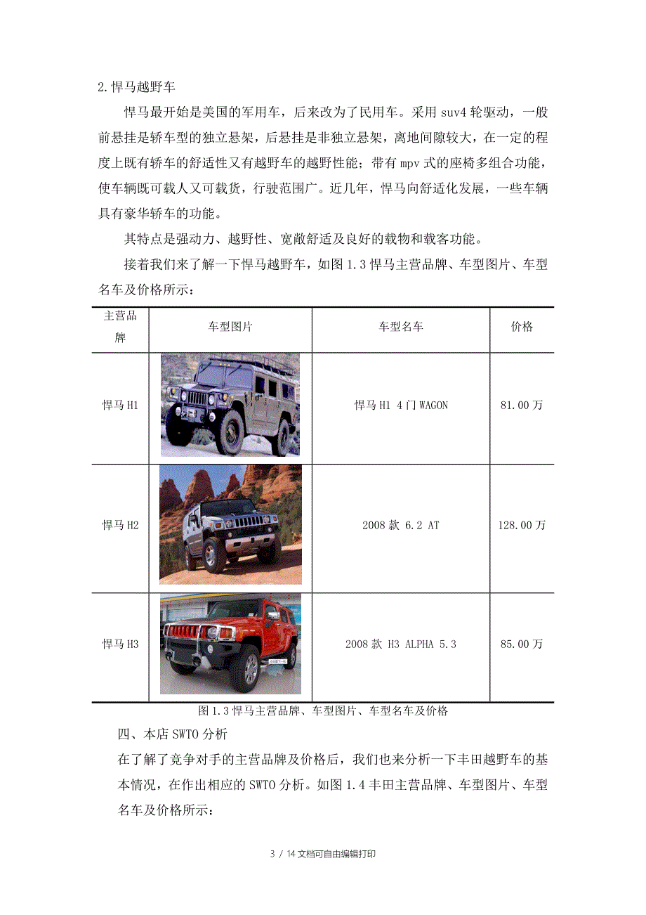 丰田进口越野车系列小资金新公司营销报告_第3页