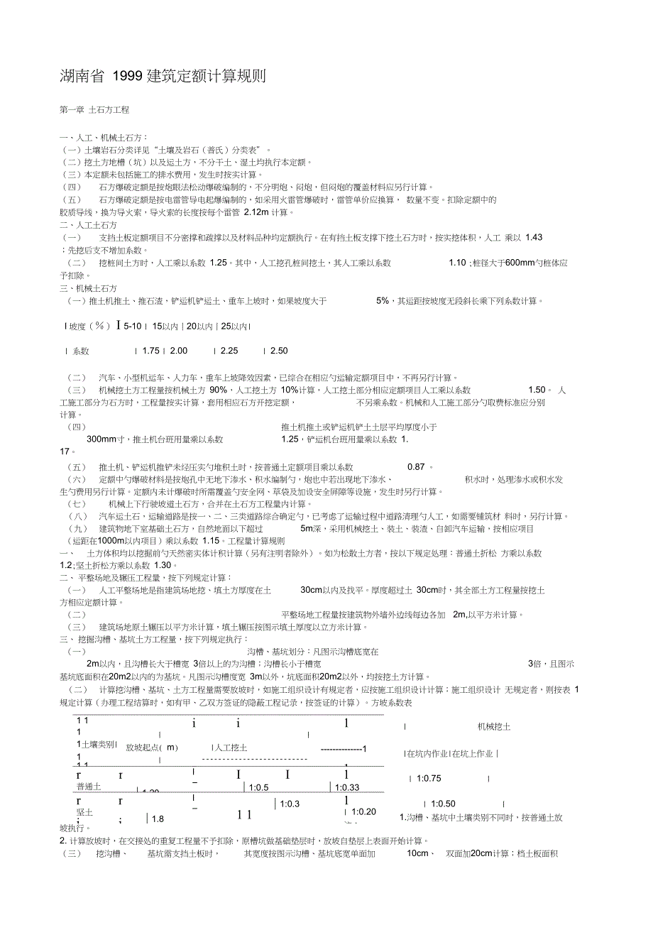 湖南省1999建筑定额计算规则_第1页