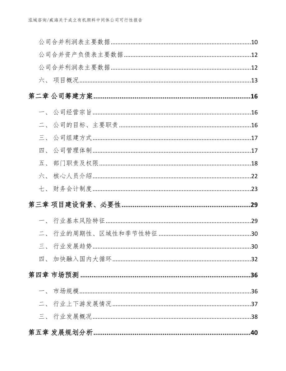 威海关于成立有机颜料中间体公司可行性报告【范文模板】_第4页