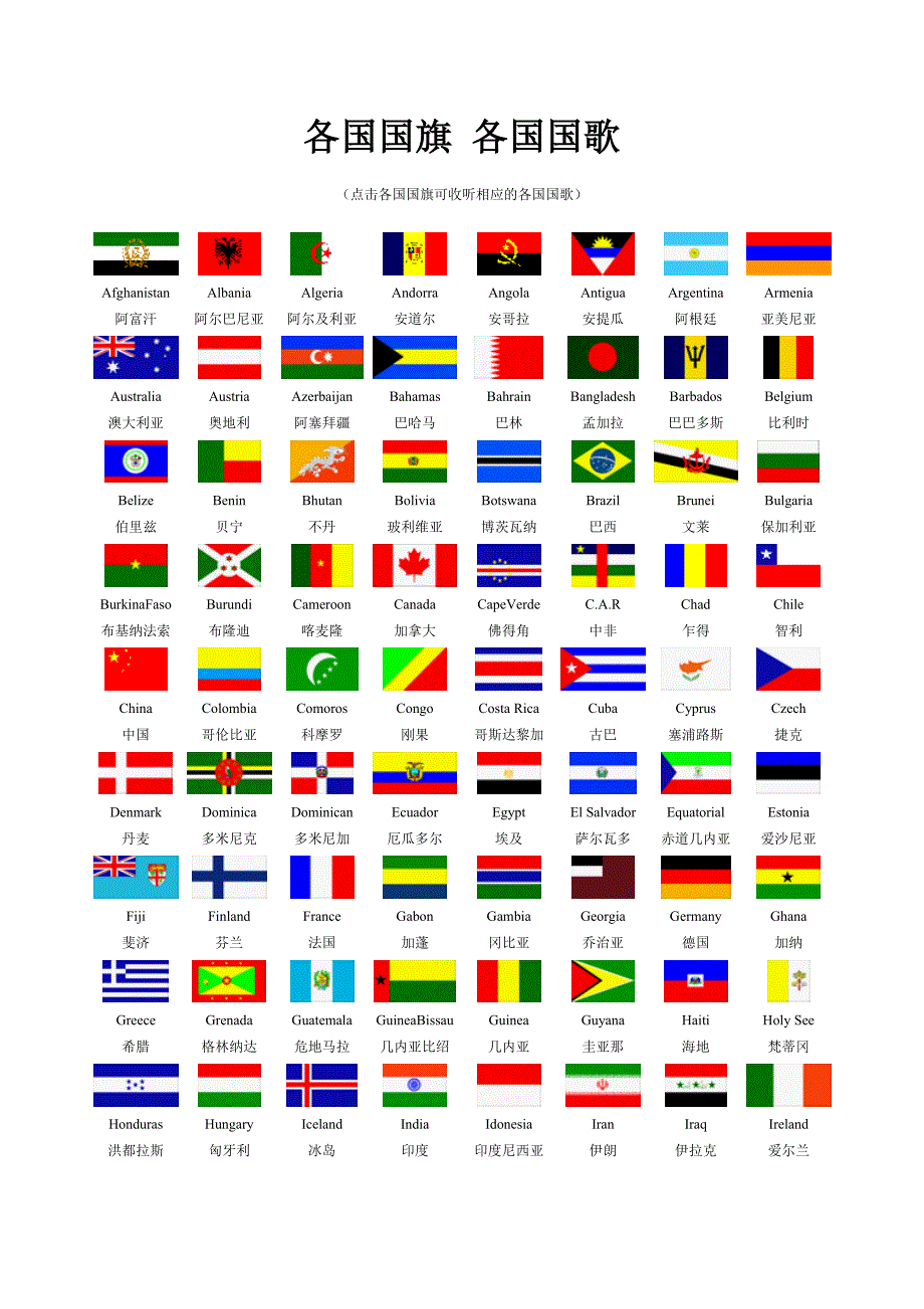世界各国国旗国歌大全_第1页