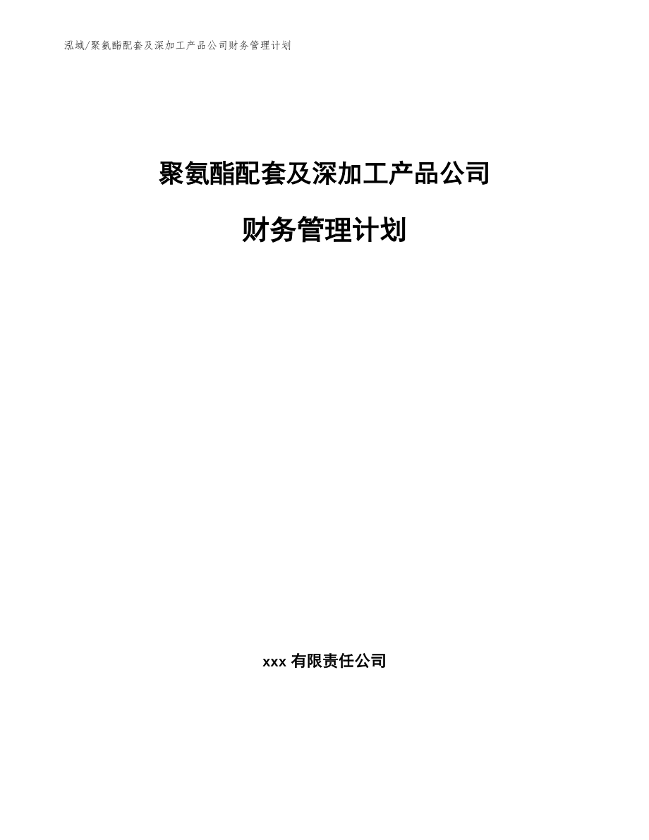 聚氨酯配套及深加工产品公司财务管理计划【参考】_第1页