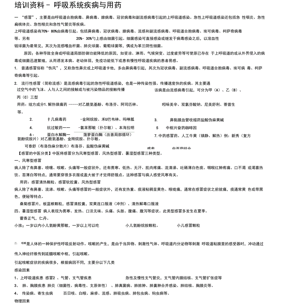 药店营业员培训呼吸系统疾病及用药_第1页