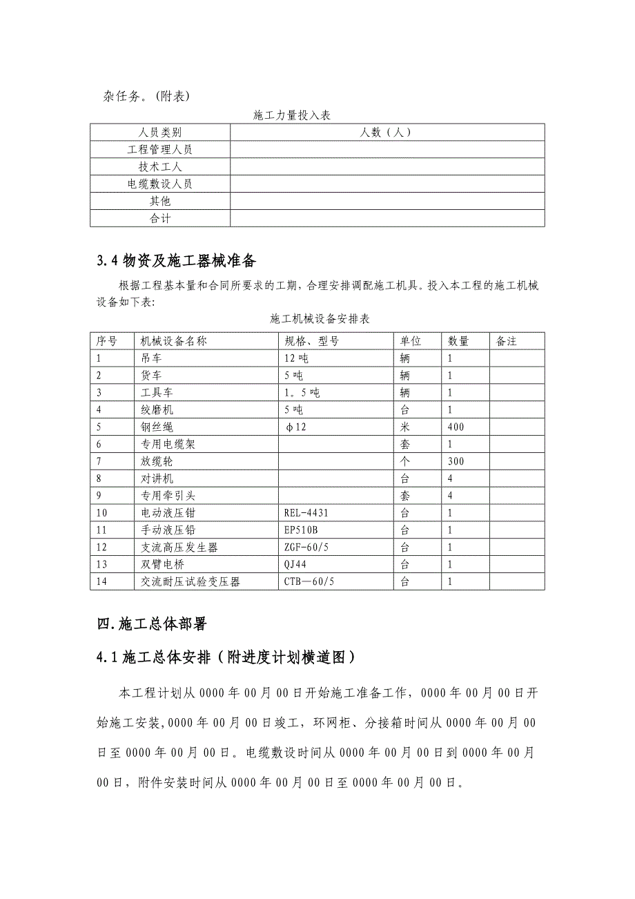 【建筑施工方案】电缆施工方案样板_第4页