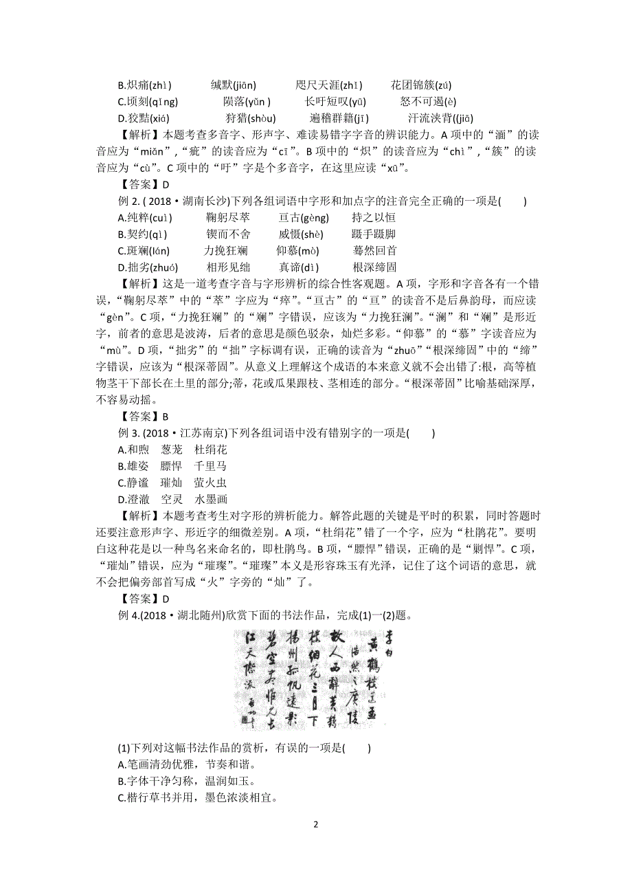 2019年中考语文复习专题《字音与字形》.doc_第2页