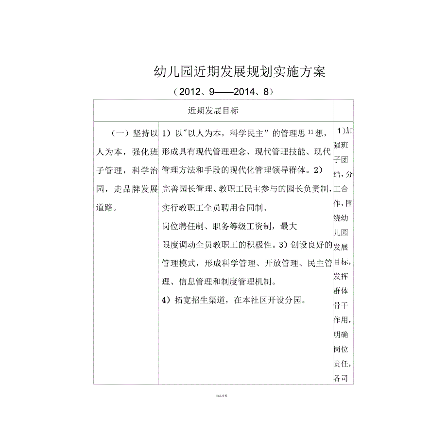 晨光幼儿园近中远期发展规划实施方案_第2页