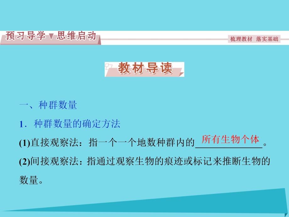 第三章 生物群体的动态平衡 第1节 种群的相对稳定 课时1 种群的特征 北师大版必修3_第4页