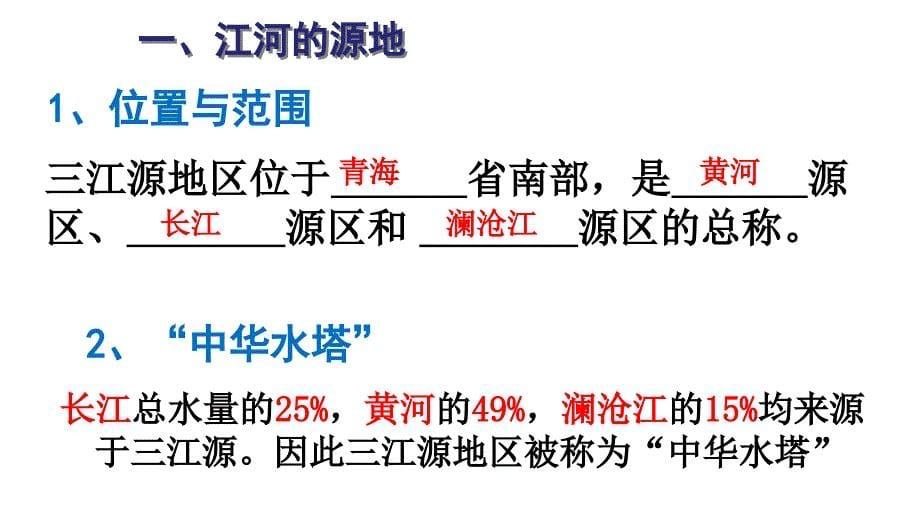 新人教版八年级地理下册九章青藏地区第二节高原湿地三江源地区课件4_第5页