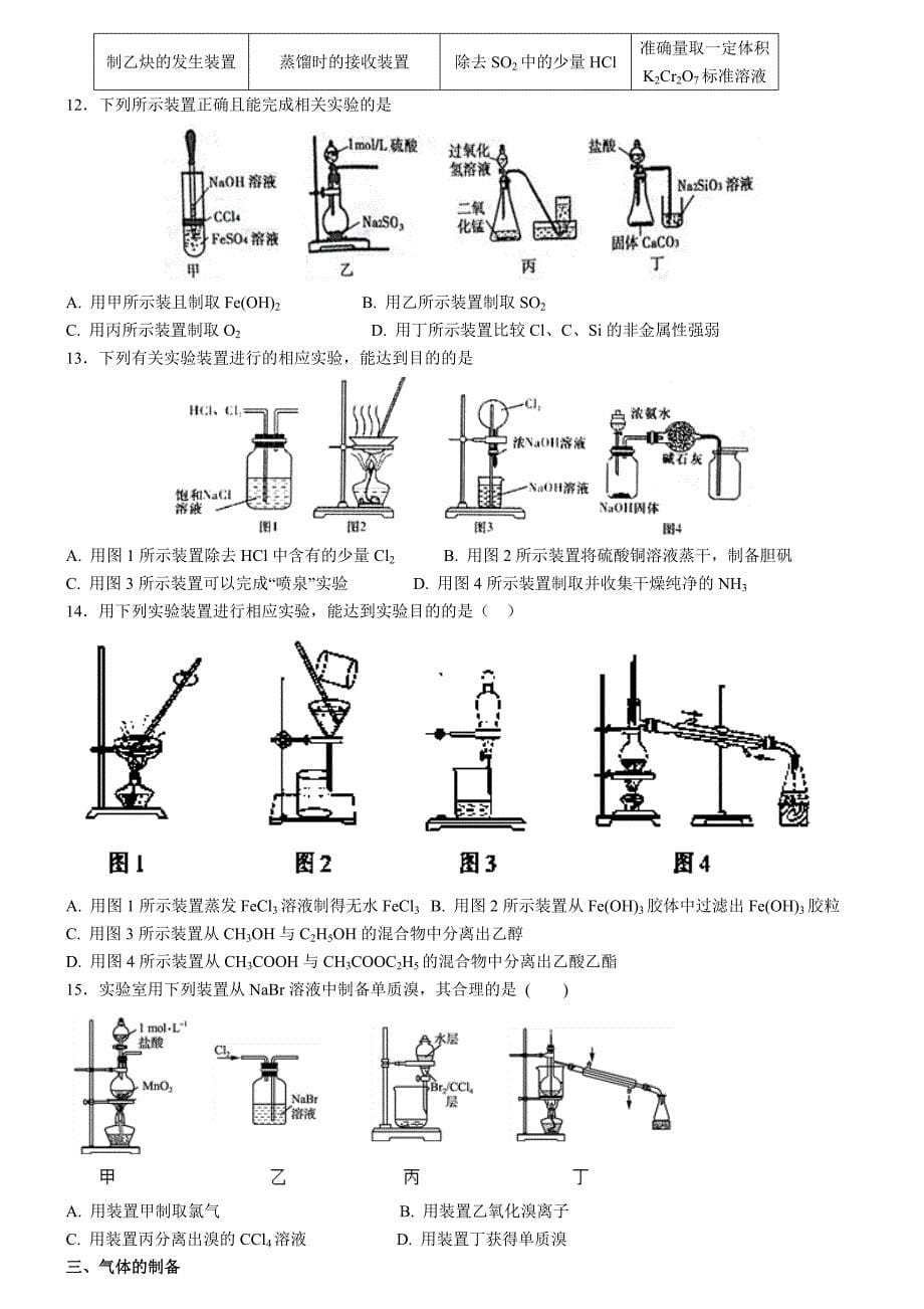 (完整版)高考化学-实验题-最全面-题型分类.doc_第5页