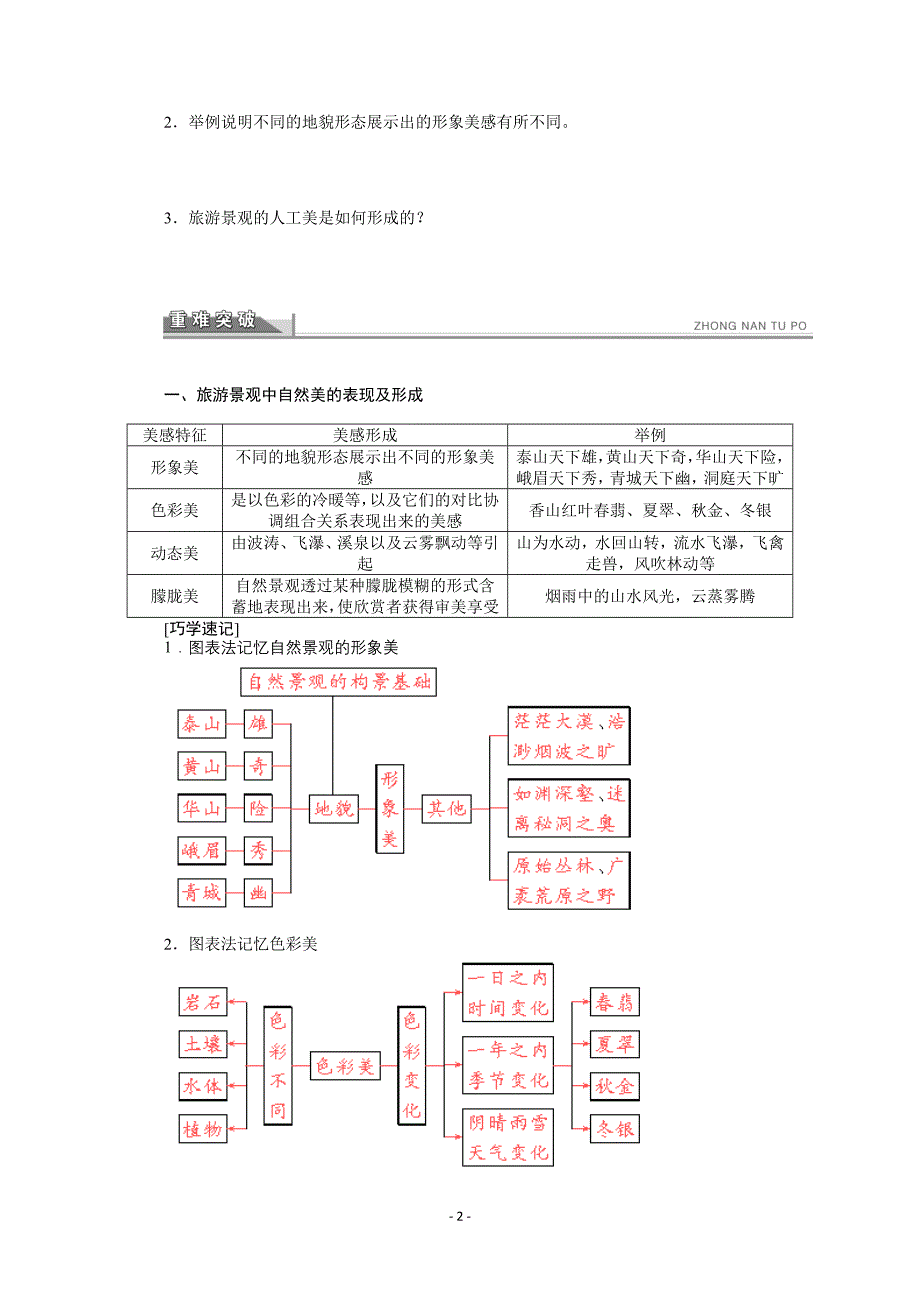 地理选修导学案旅游景观的审美特征人教高二地理_第2页