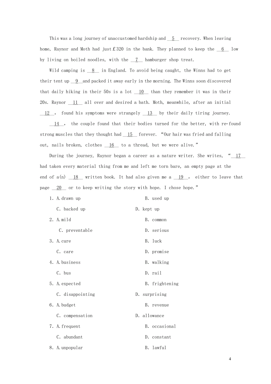 新课标2021高考英语一轮复习课时作业174_2Workingtheland新人教版必修4.doc_第4页