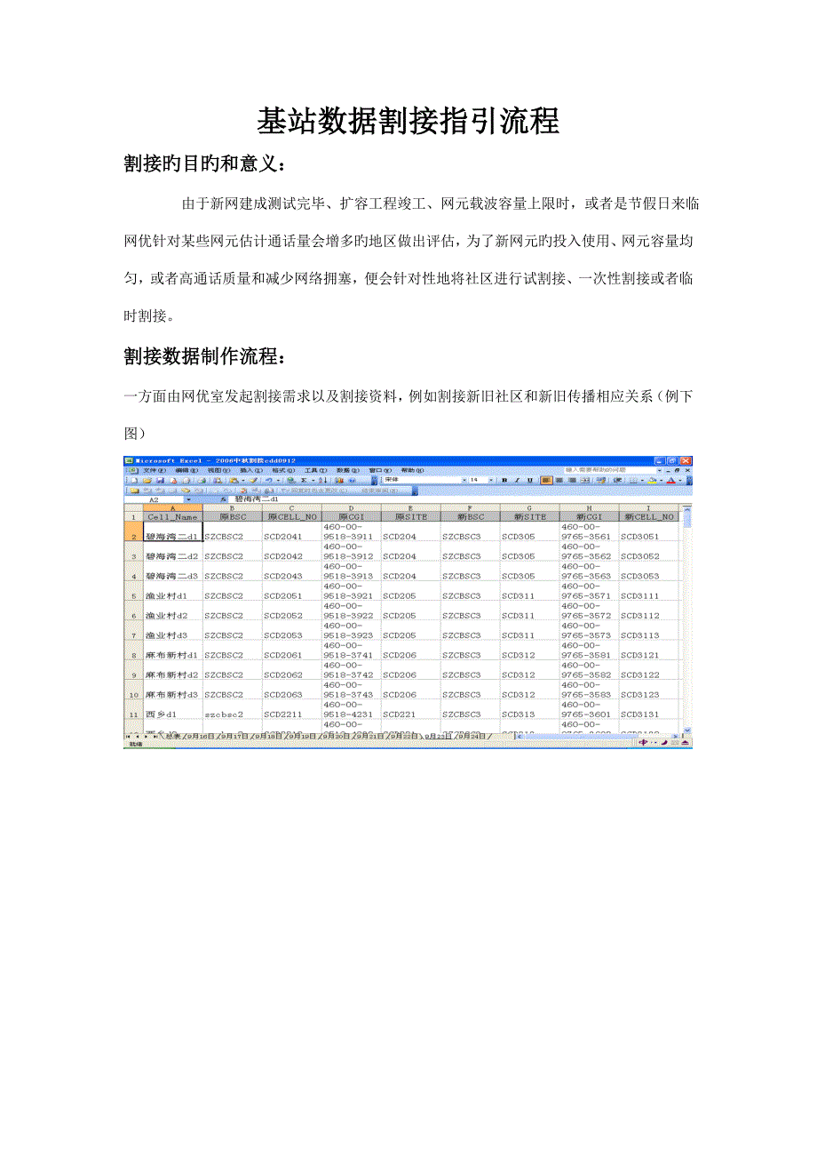 基站数据割接指引标准流程_第1页