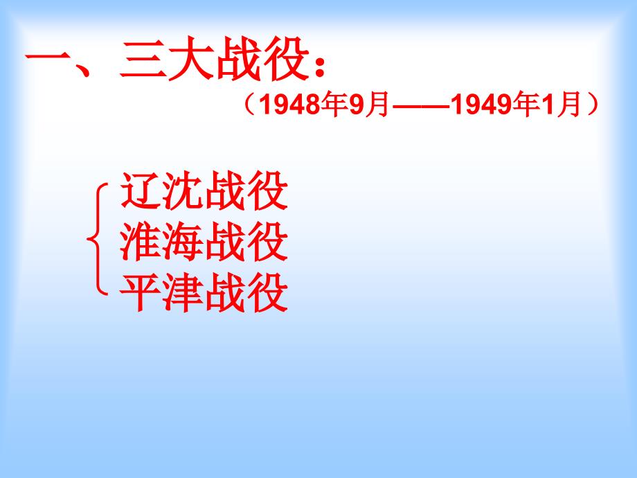 初中二年级历史上册第五单元人民解放战争的胜利第18课战略大决战第一课时课件_第3页