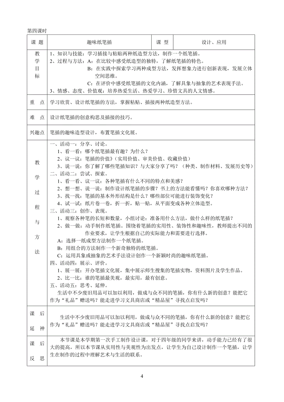 2015年四年级下册美术教案1_第4页