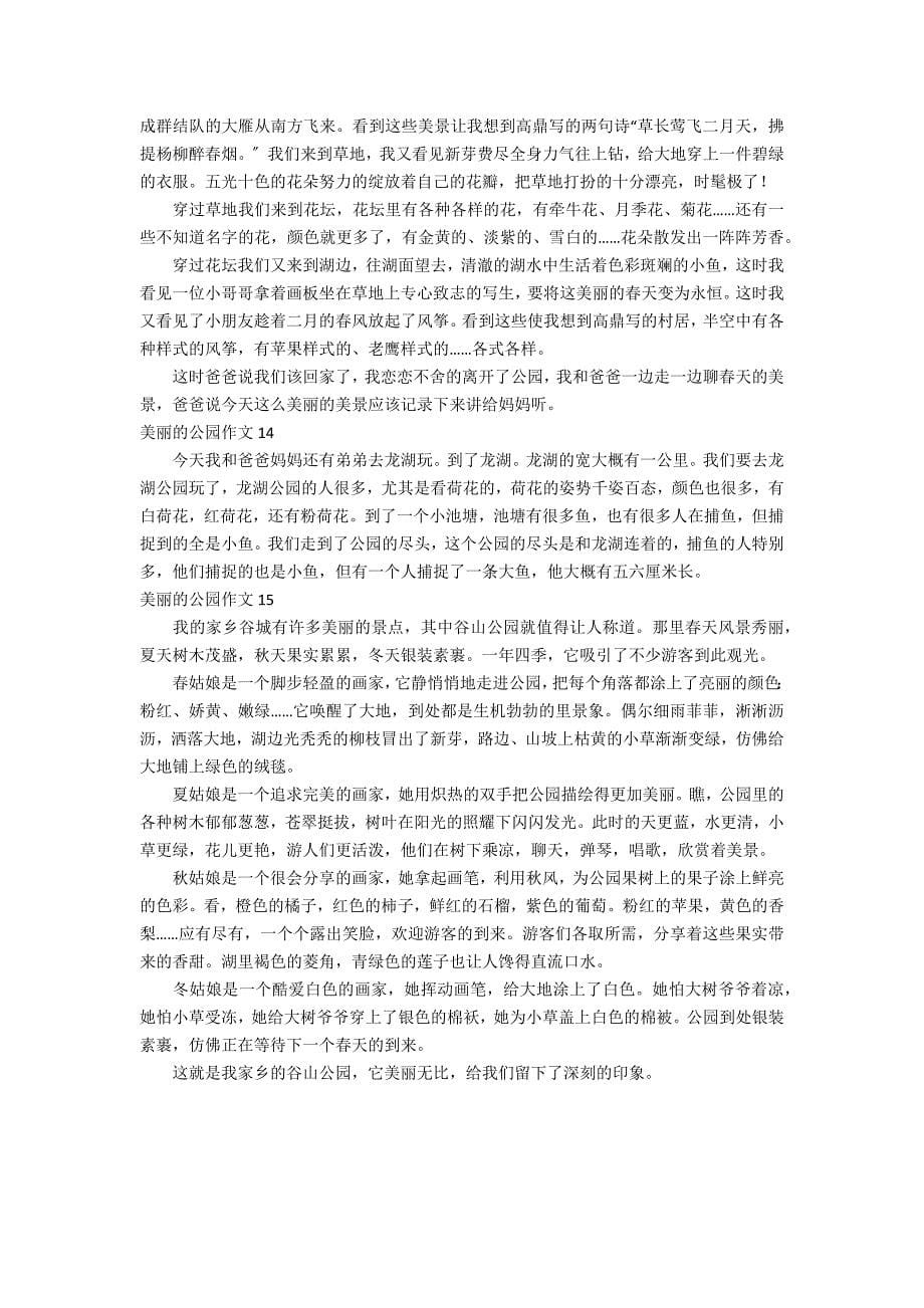 美丽的公园作文(集合15篇)_第5页