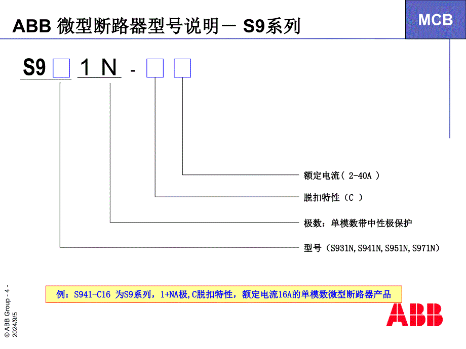 ABB微型断路器型号速查表_第4页