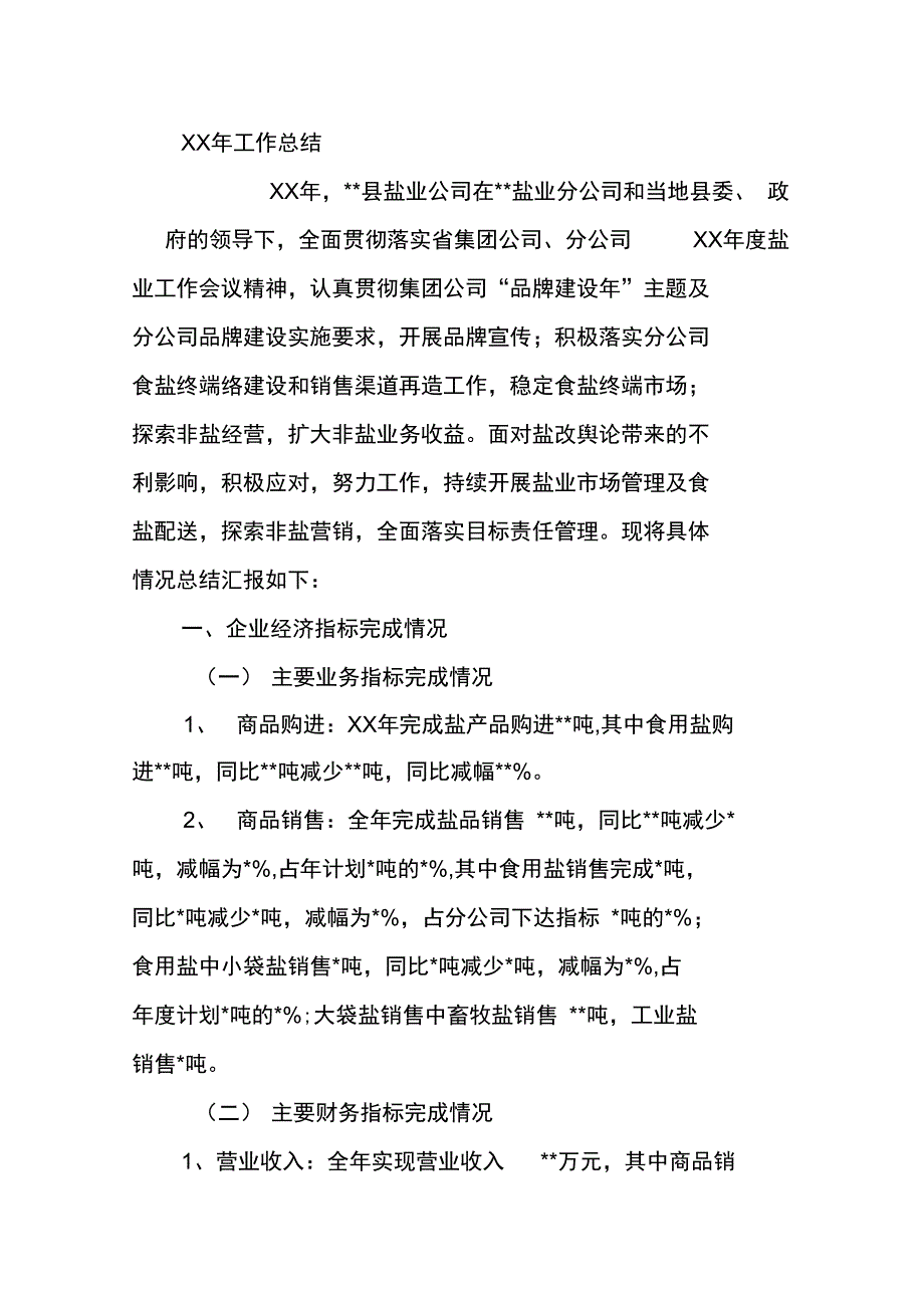 盐业公司年度工作总结_第2页