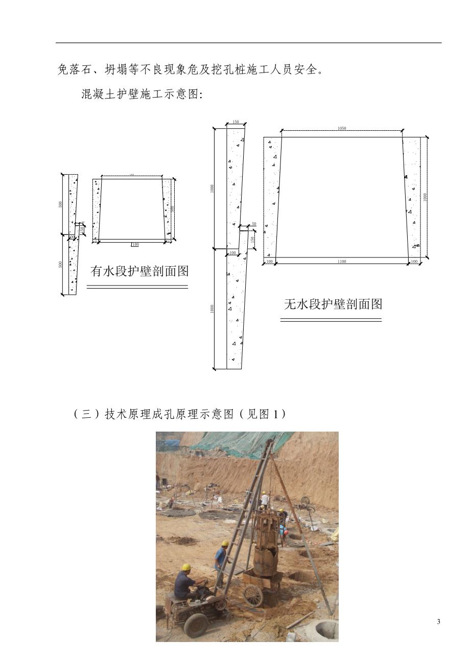 机械洛阳铲成孔人工凿岩清底素混凝土灌注桩施工技术方案_第3页