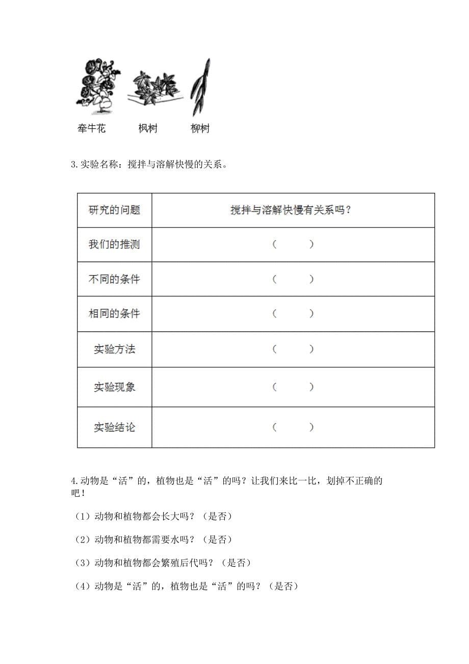 教科版科学一年级上册第一单元《植物》测试卷精品【夺冠系列】.docx_第5页