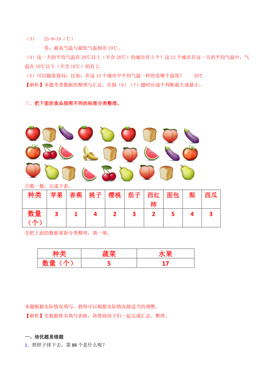 苏教版数学三年级下册第九单元数据的收集和整理同步练习.doc_第3页