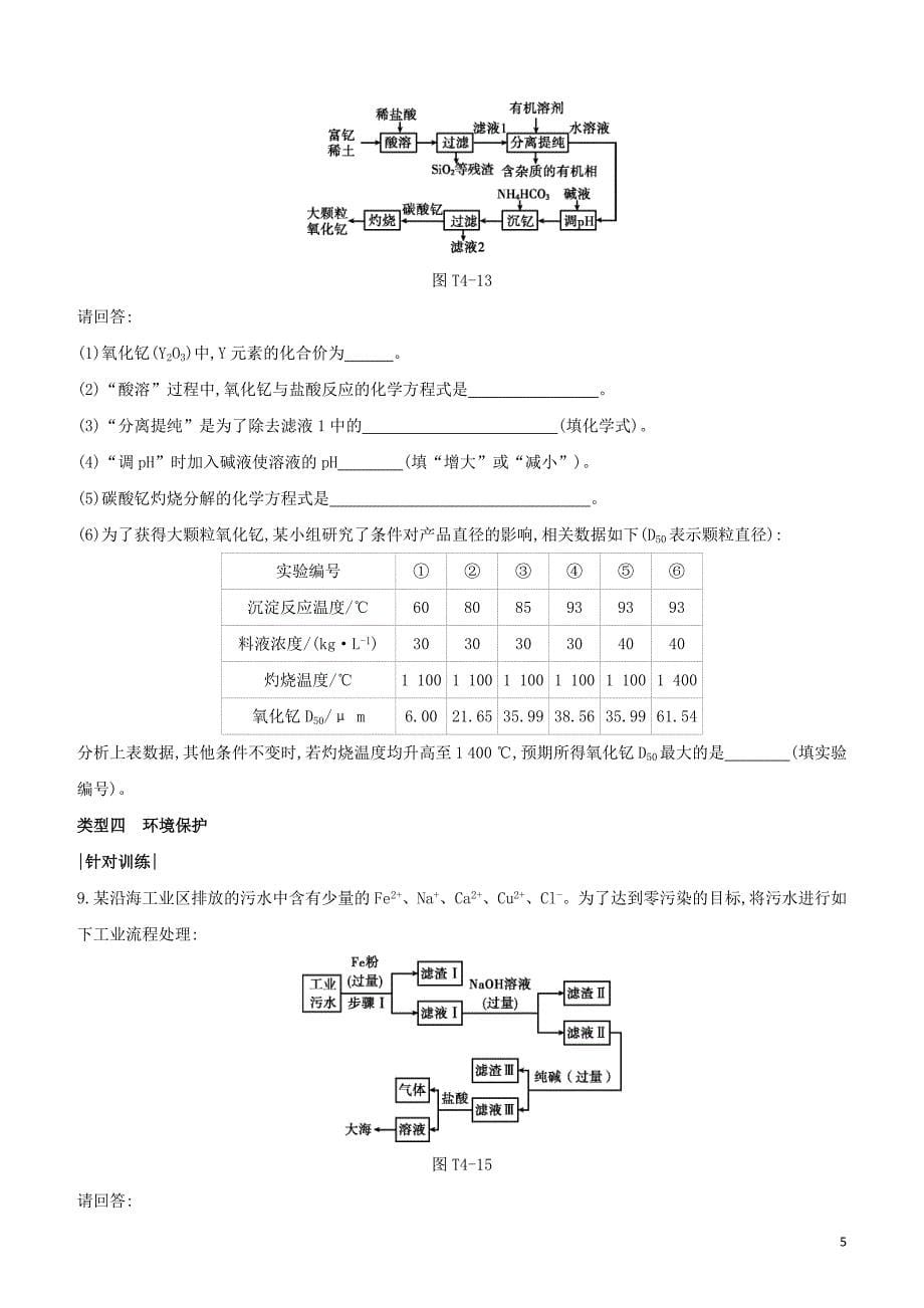 福建专版2023学年中考化学复习方案题型突破04工艺流程题试题.docx_第5页