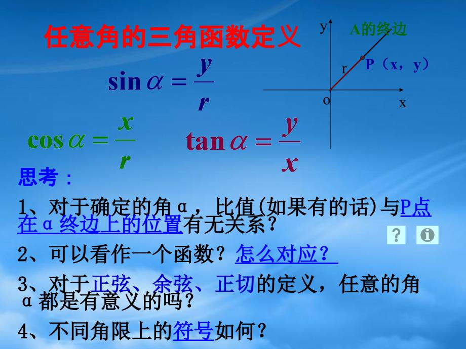 高一数学任意角的三角函数课件3人教_第4页