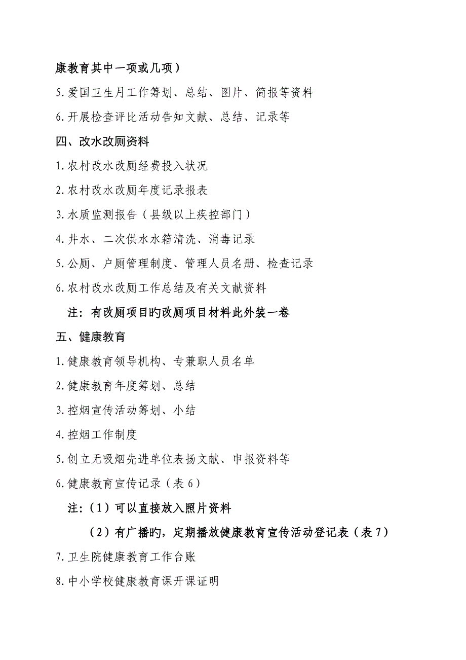 创卫工作档案材料基础规范云南省卫生乡镇_第2页