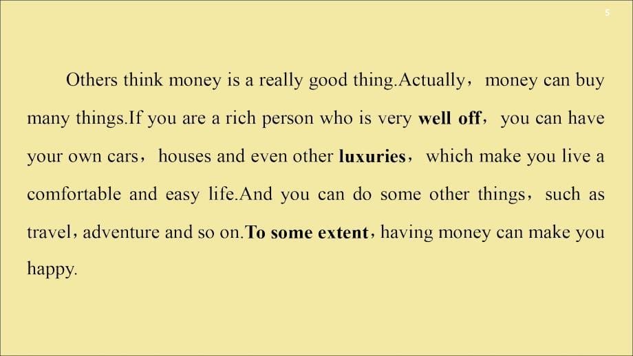 2019-2020学年高中英语 Unit 10 Money Section Ⅰ Reading（Ⅰ）（Warm-up &amp;amp; Lesson 1）课件 北师大版必修4_第5页
