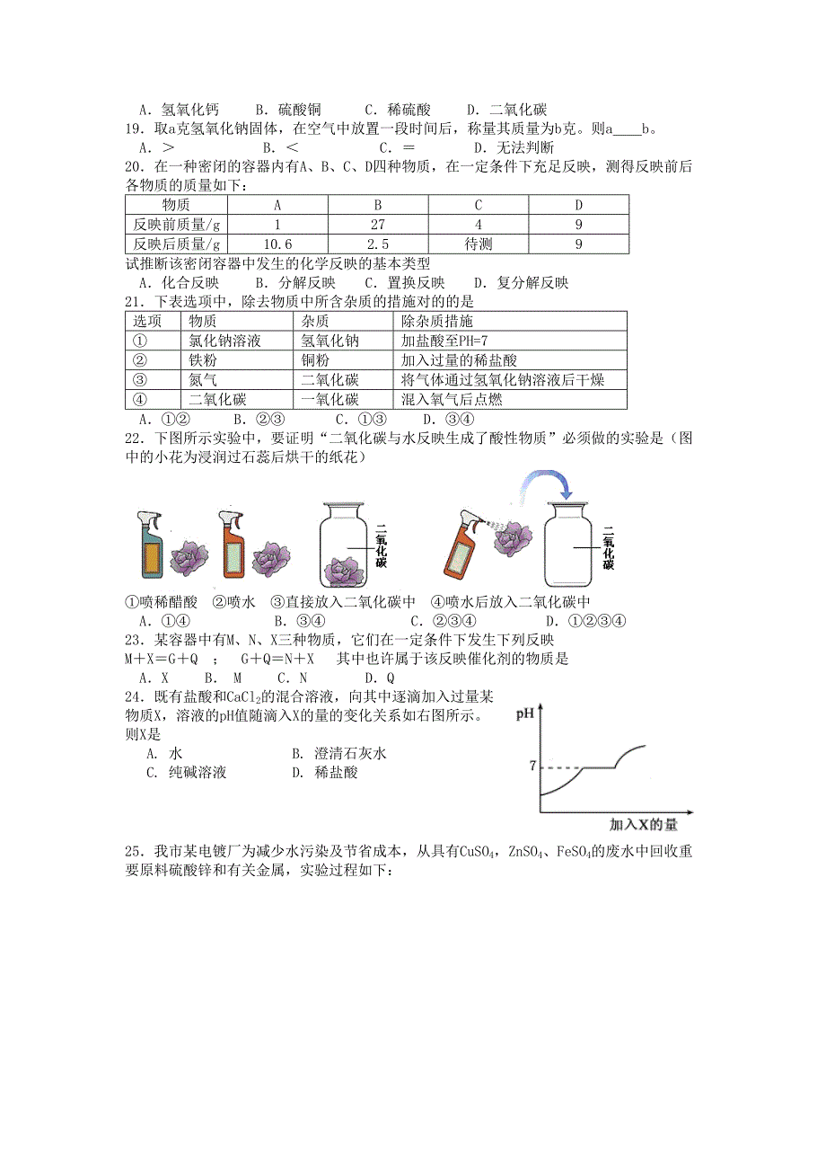 密云中考一模化学试题目_第3页