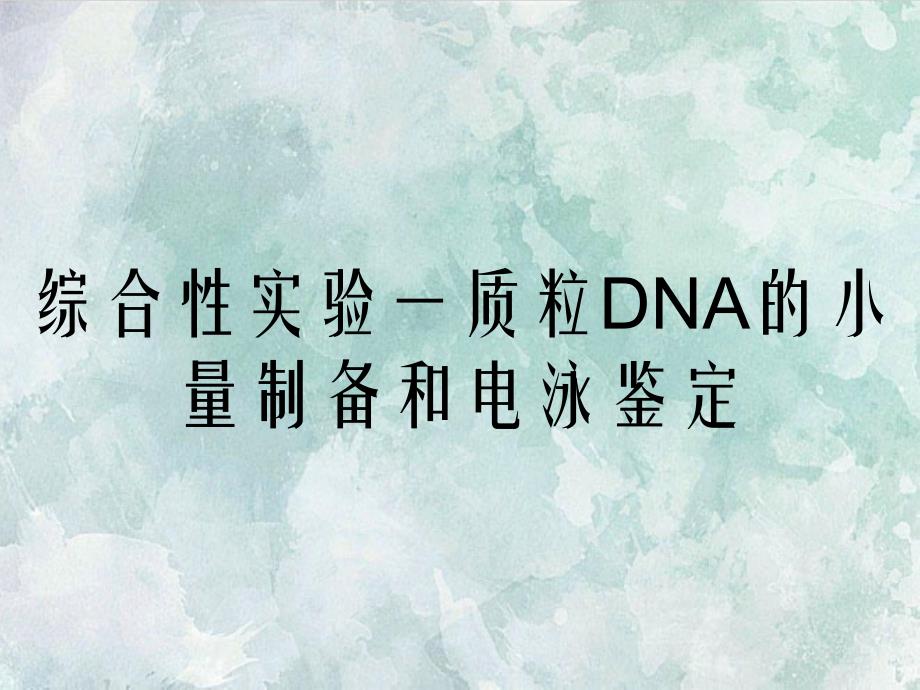 综合性实验一质粒DNA的小量制备和电泳鉴定_第1页