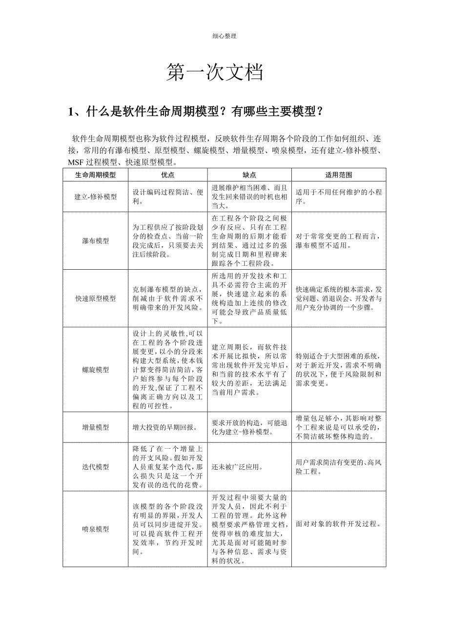 软件生命周期模型_第1页