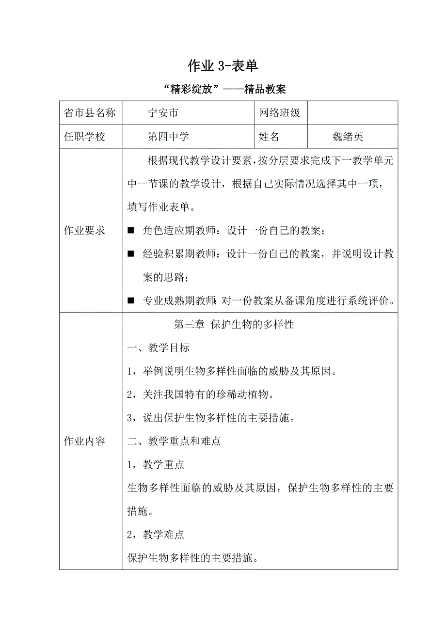 作业3“精彩绽放”—精品教案2.doc_第1页