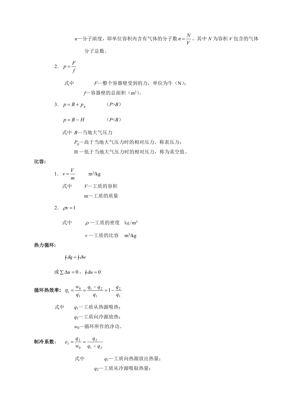 工程热力学各章重点_第3页