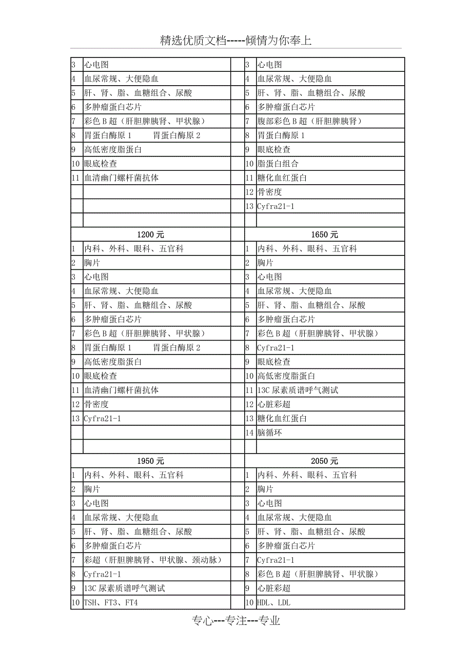 无锡市人民医院体检价目表_第3页