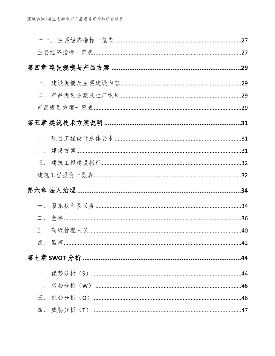 湛江高频电刀产品项目可行性研究报告_模板范文_第2页