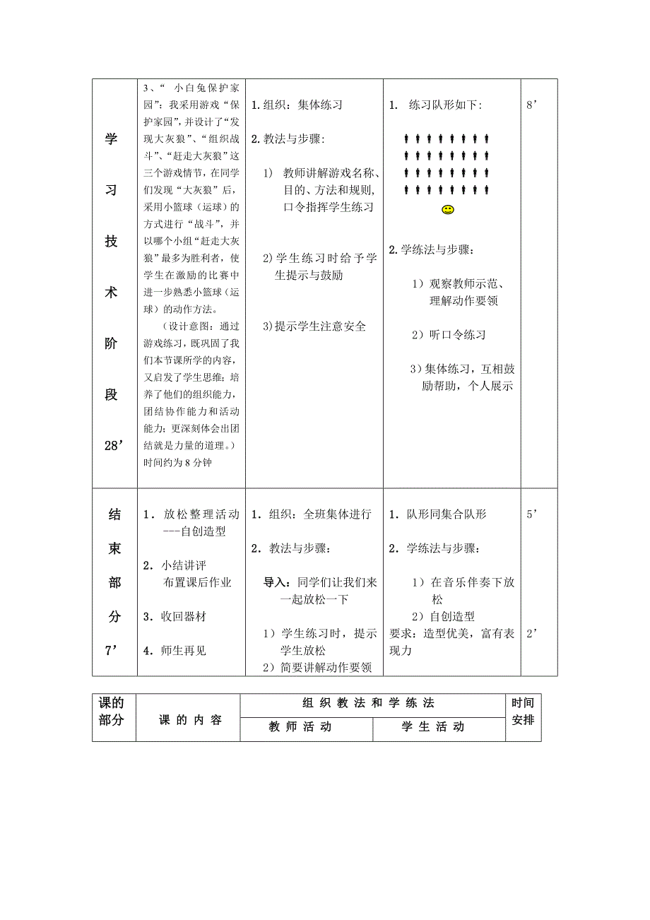 小学五年级篮球课教学设计_第4页