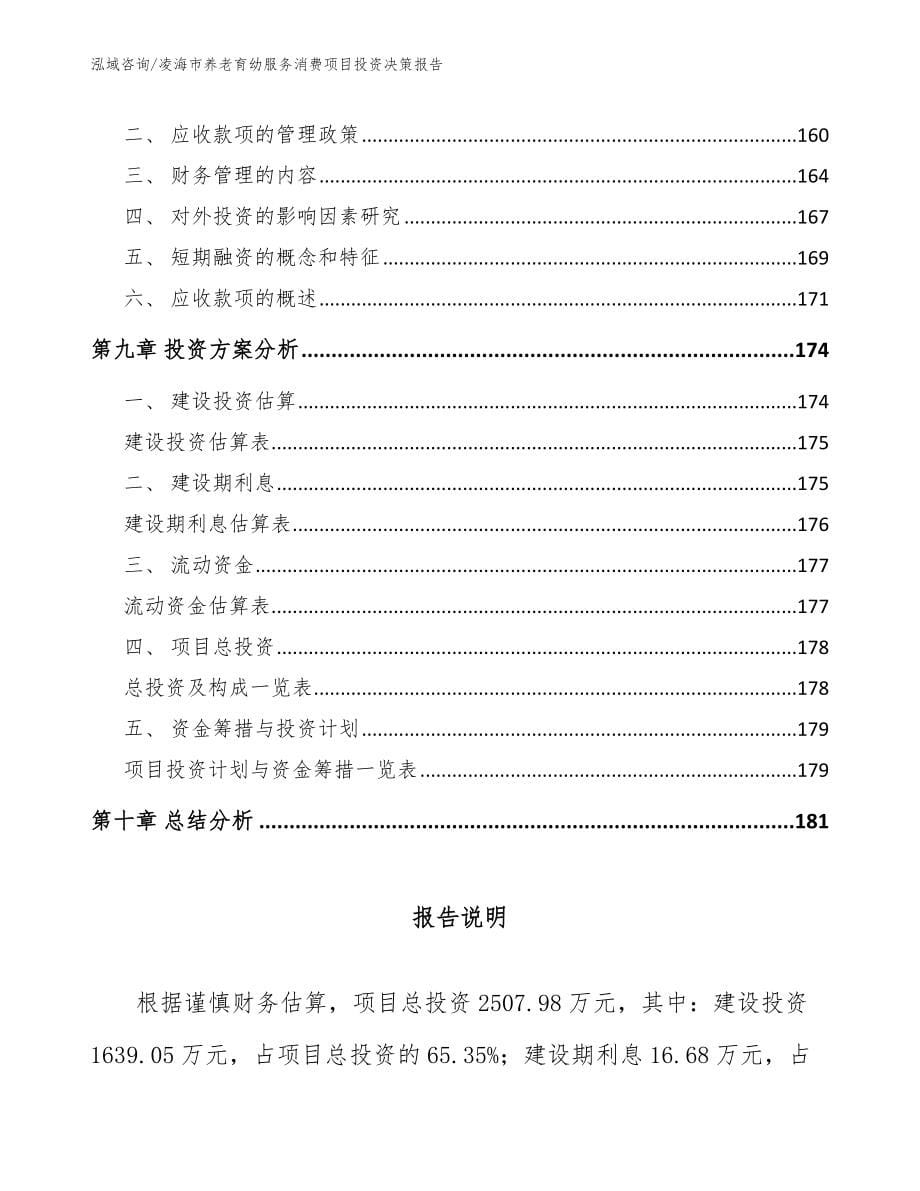 凌海市养老育幼服务消费项目投资决策报告【模板范本】_第5页