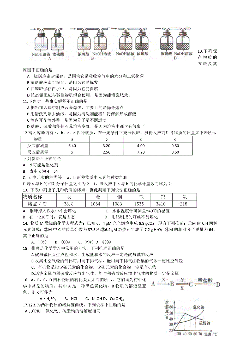 2012年全国初中化学天原杯竞赛初赛试题及答案(河南、天津、湖南).doc_第2页