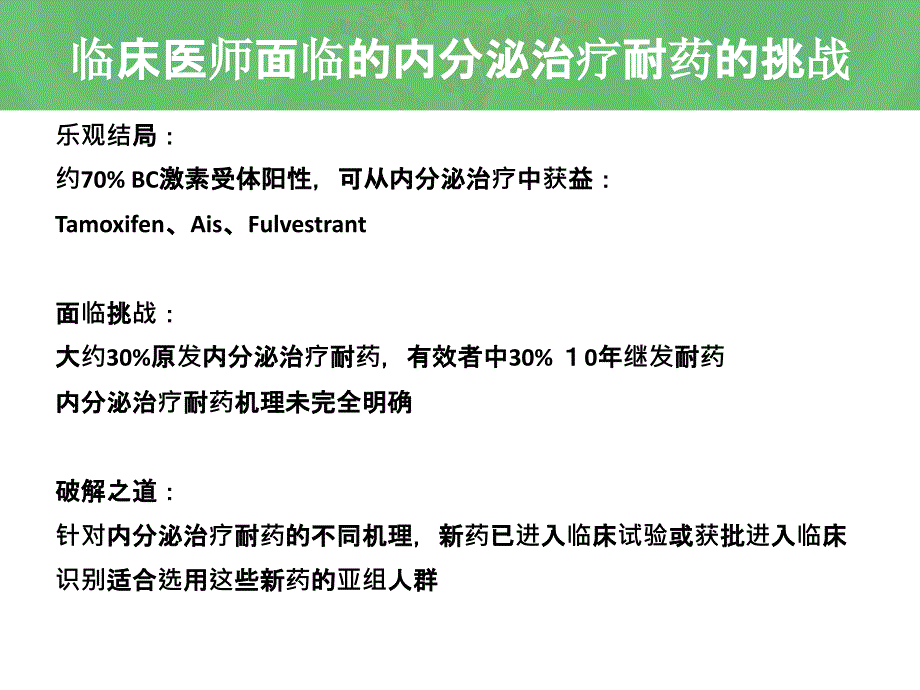 乳腺癌治疗内分泌耐药机制培训课件_第2页