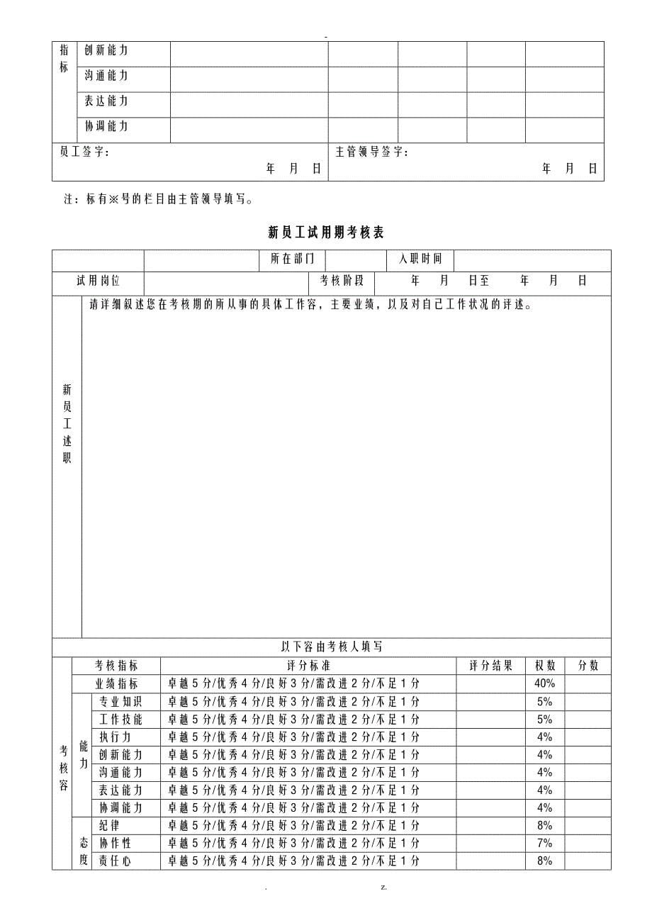 公司HR常用表格_第5页