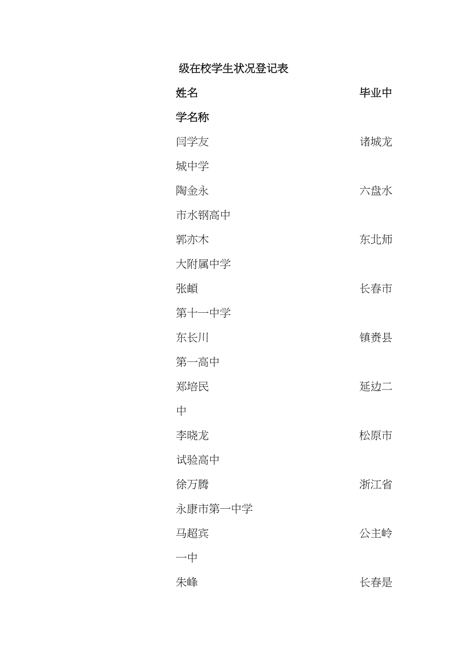 级在校学生情况统计表_第1页