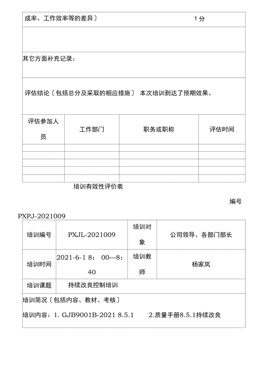 培训有效性评价表_第2页